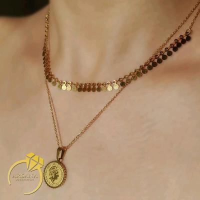 گردنبند مجلسی دولاین الیزابت استیل - رنگ ثابت