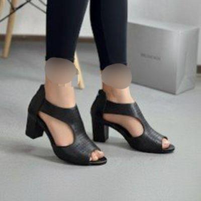 صندل تابستونی پاشنه 6سانت جنس چرم