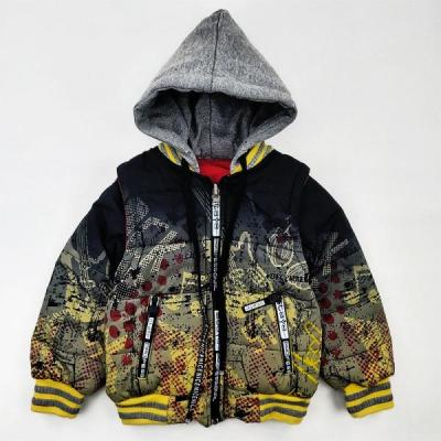 کاپشن پافرشو دورو پسرانه LV آبرنگی زرد کد 10502