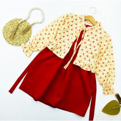 کت سارافون دخترانه قرمز زرد کد 10792