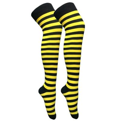 جوراب بلند بالای زانو طرح رینگی زنبوری