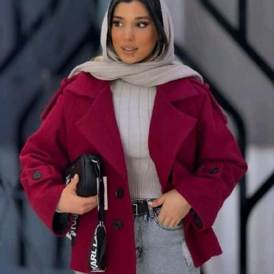 کت پالتویی زنانه مدل گیلاس جنس مخمل موهر درجه یک