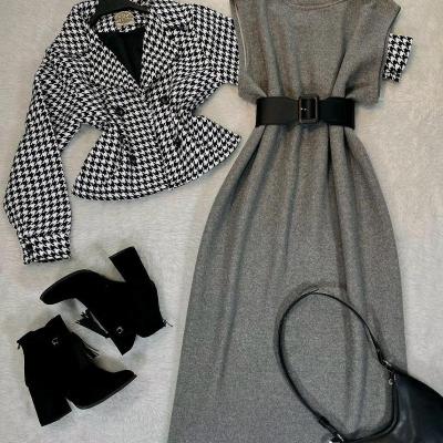 ست کت سارافون زمستانه زنانه مدل سیما جنس کت پیردوپل +سارافون گلکسی