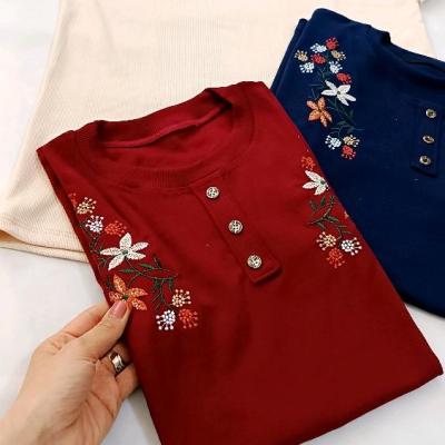 تیشرت زنانه نخ و پنبه کبریتی سایز بزرگ مناسب 40/54