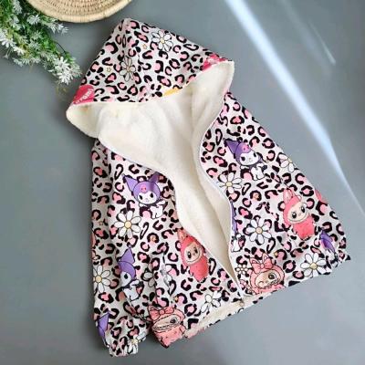 سویشرته خزدار دخترانه ضد آب طرح پلنگی کرومی لبوبو