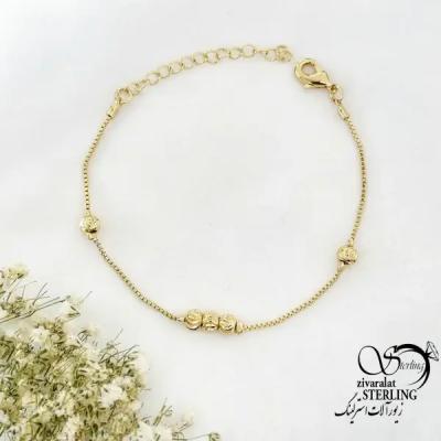 دستبند طرح طلا گوی دار کد 20508