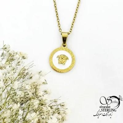 گردنبند استیل مدوسا طلایی کد 20511