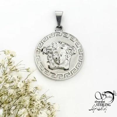 گردنبند مردانه استیل طرح مدوسا برجسته کد 20521