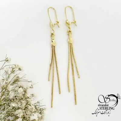 گوشواره آویز ریش دار طرح طلا کد 20536