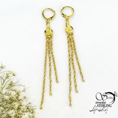 گوشواره مجلسی کلیپسی آویز ریش دار کد 20537