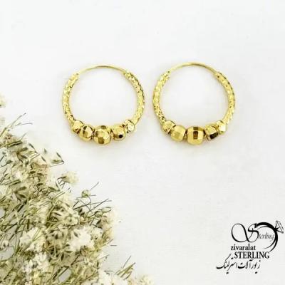 گوشواره مجلسی گوی دار طرح طلا کد 20538