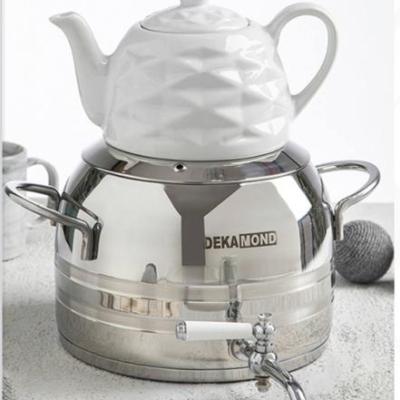 کتری و قوری 5/5 دو خط مات (کد: 6044)