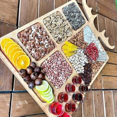 سینی مزه چوبی سینی مزه شاخ گوزن تخته سرو چوبی شاخ گوزن