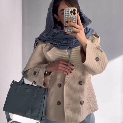 ترنچ کت میله‌ای اطلس