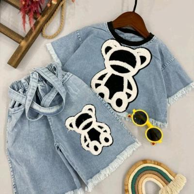 کراپ شلوارک جین دخترانه، بلوز شلوارک جین بچگانه