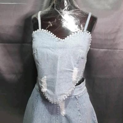 تاپ و دامن قلبی جنس جین