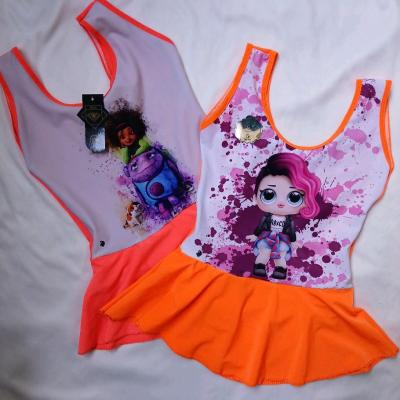 مایو دامن دار دخترانه طرح دار