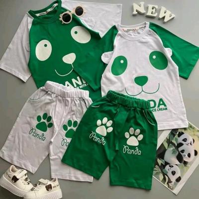 تیشرت و شلوارک طرح پاندا رنگ سبز سایز 55 و 65