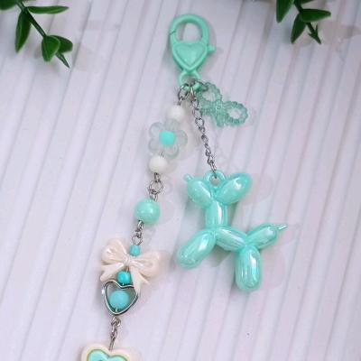 آویز کیف سگ بادکنکی سبز ، فونچارم ، جا کلیدی سگ بادکنکی