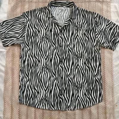 پیراهن مردانه استین کوتاه پنبه بیسکویتی مراکشی