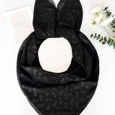 روسری قواره 100 مشکی حریر داغی