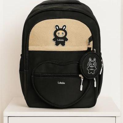 خرید کوله پشتی لبوبو طرح قلبی | کوله مدرسه بزرگ با جای هندزفری هزینه ارسال پس کرایه بامشتری