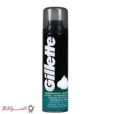 فوم اصلاح ژیلت مدل sensitive حجم 200 میلی لیتر