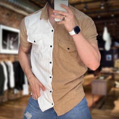 پیراهن آستین کوتاه مخمل کبریتی سفید کرمی