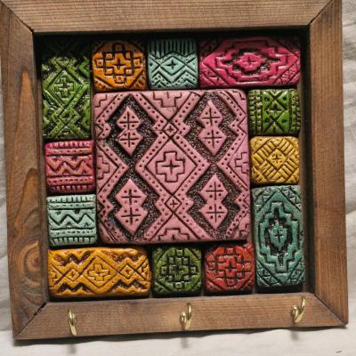 جاکلیدی سفال و چوب شمسا مدل سنتی