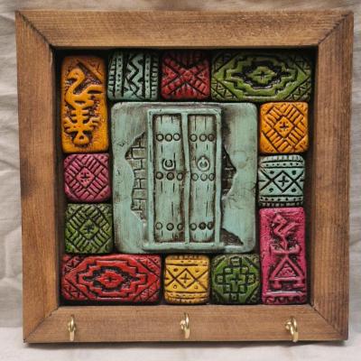 جا کلیدی سفال و چوب شمسا مدل درب