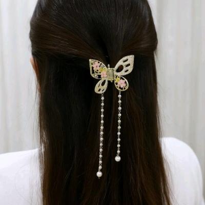 کلیپس فلزی مجلسی نگین و گل وارداتی آویزدار