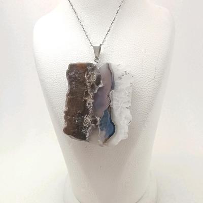 گردنبند عقیق سلیمانی کوارتز م610