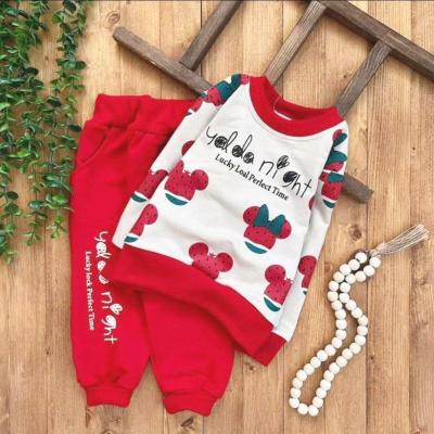 لباس یلدایی بچگانه بلوز شلوار میکی هندونه (موجودی چک شود)