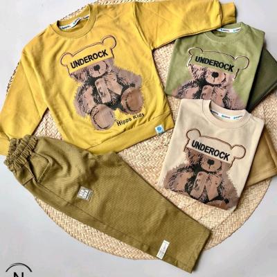 ست بلوز و شلوار بچگانه پسرانه اسپرت شلوار کتان بلوز دورس پنبه