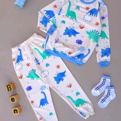 بلوز و شلوار راحتی بچگانه اسپرت مناسب دختر و پسر مدل دایناسور