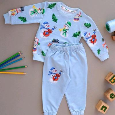 بلوز و شلوار راحتی بچگانه اسپرت طرح آدم برفی مناسب دختر و پسر