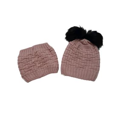 کلاه و شال بافت رینگی داخل خز