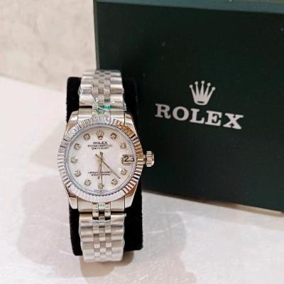ساعت زنانه رولکس درجه یک موتور ژاپنی صفحه سفید