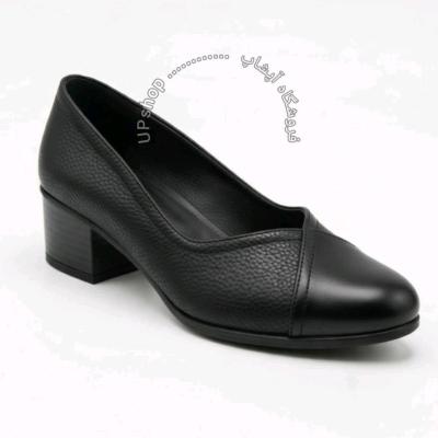 کفش زنانه پاشنه دارمدل ستایش رویه چرم رسمی اداری تخفیفات تکوتوک