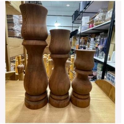 جاشمعی 3عددی سایز بزرگ چوب گردو