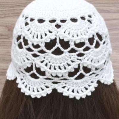 کلاه لئونی دستبافت رنگ سفید