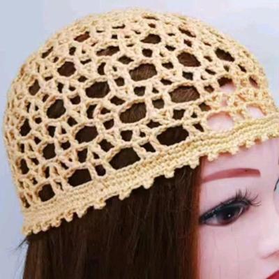 کلاه لئونی دستبافت رنگ نخودی