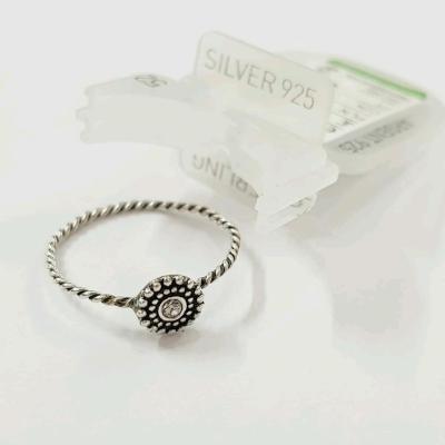 انگشتر نقره عیار 925 سیاه قلم نگین دار ، شناسنامه و بارکد دار