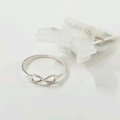 انگشتر نقره عیار 925 طرح بی نهایت ، عیار حک شده داخل انگشتر