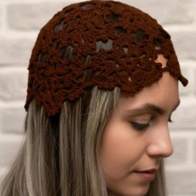 کلاه لئونی دستبافت رنگ قهوه ای