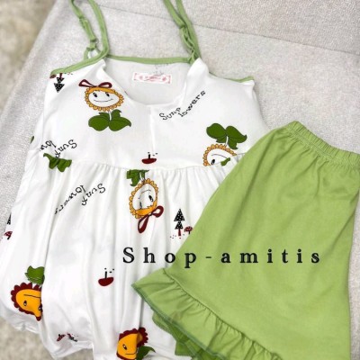 ست تاپ شرتک طرح دار پنبه ای