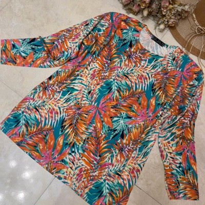 بلوز زنانه نخی خارجی آستین بلند-150107