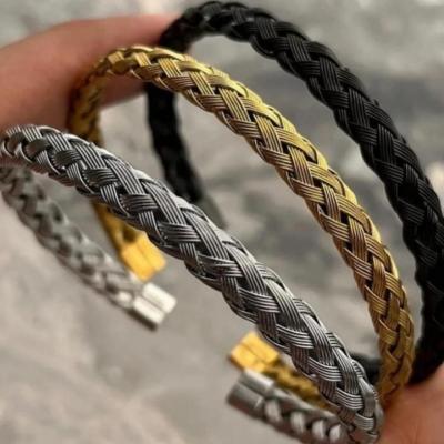 بنگل حصیری مردانه / دستبند مردانه استیل