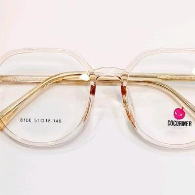 عینک دخترانه سایز بزرگ طرح چند ضلعی شفاف