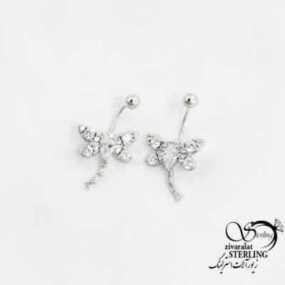 پیرسینگ نقره گوش و ناف طرح سنجاقک کد 18356